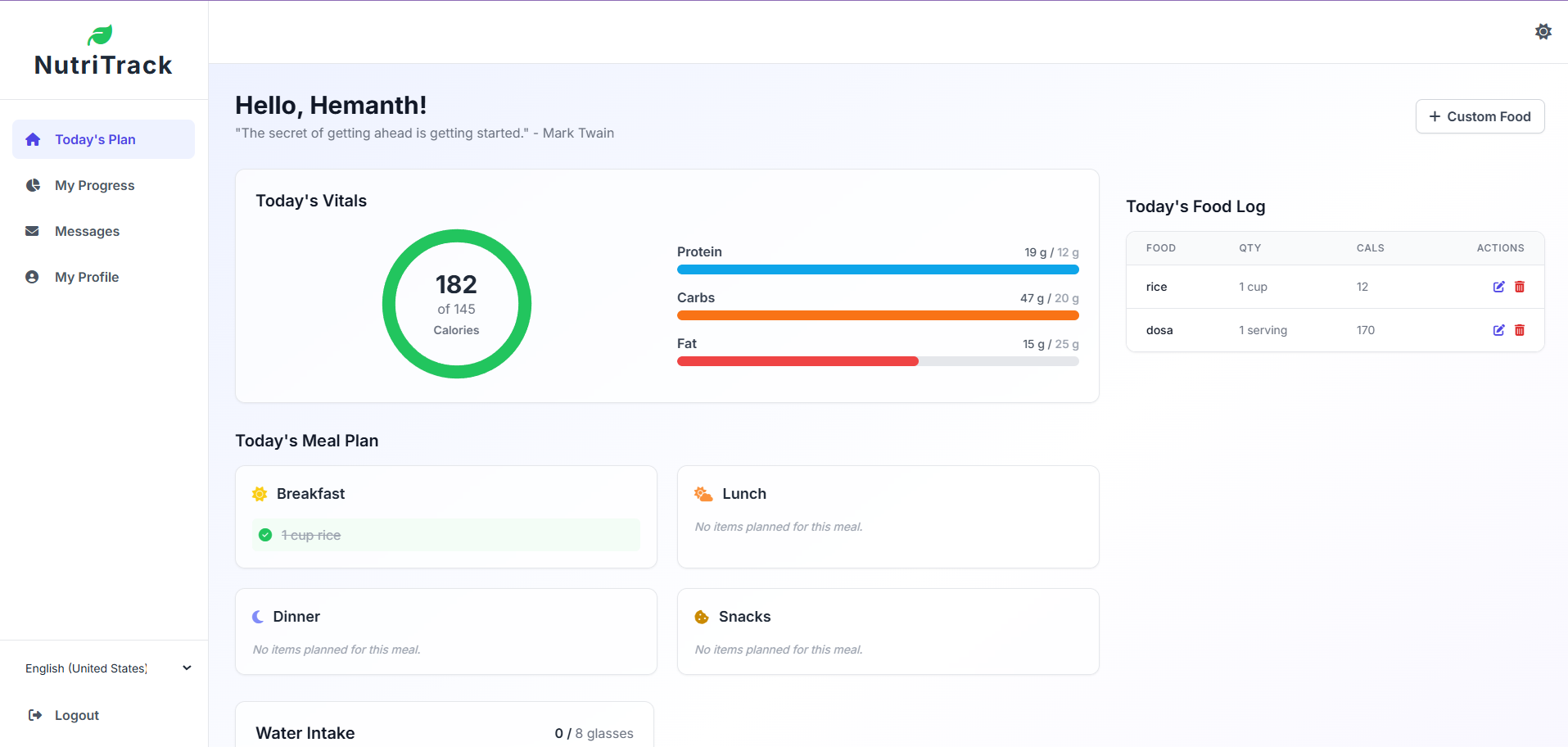 Client Mobile Dashboard